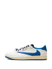 Nikee Air Jordan Retro 1 X Travis Scott Fragment Heat of White Semi Ua