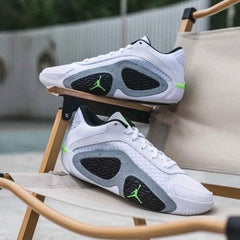 Nikee Air Jordan X Tatum 2 White Cement Neon Green Black (Copy)