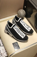 Dolce & Gabbana Black White Slip on Sorrennto