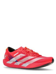 Adizero Adios 9 running shoe in the Lucid Red colorway.