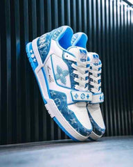 Louiss Vuittonn Trainer Strip Blue