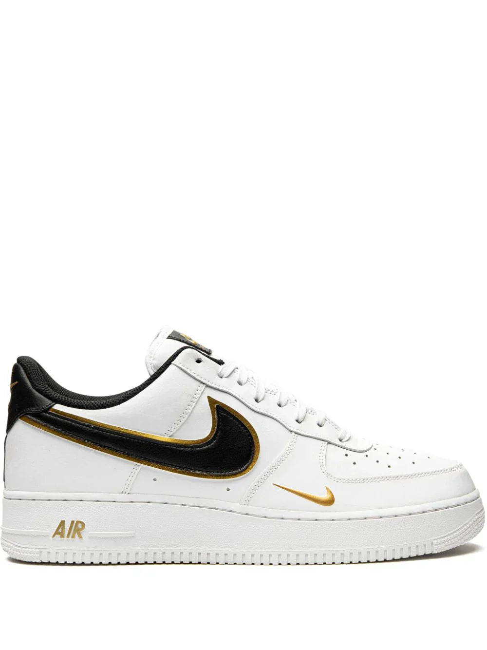 Nikee Airforce 1 Low 07 LV8 Double Swoosh White Metallic Gold