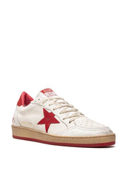 GOLDEN GOOSE BALL STAR LOW WHITE RED