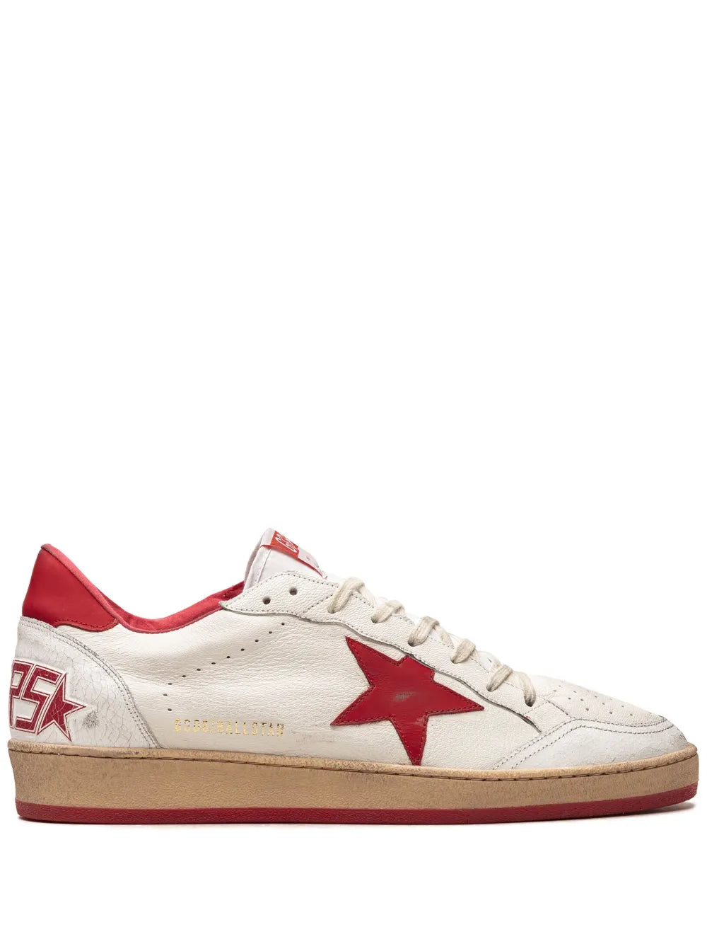 GOLDEN GOOSE BALL STAR LOW WHITE RED
