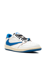 Nikee Air Jordan Retro 1 X Travis Scott Fragment Heat of White Semi Ua