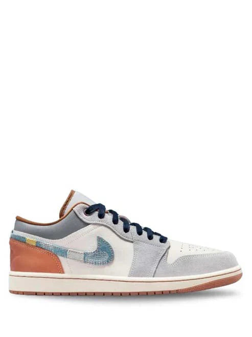Nik e Air Jordan 1 Low SE Phantom Repaired Denim Swoosh