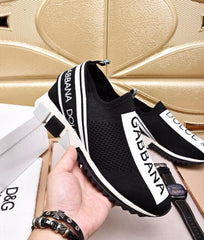 Dolce & Gabbana Black White Slip on Sorrennto