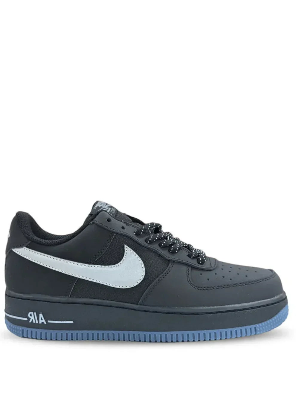 Nik_e AirForce 1 Black Reflective Swoosh 658 Fix