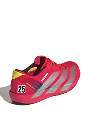 Adizero Adios 9 running shoe in the Lucid Red colorway.