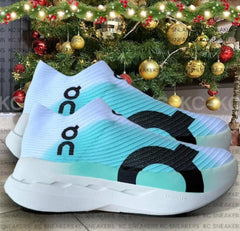 On Cloudboom Strike LS White and Mint Green