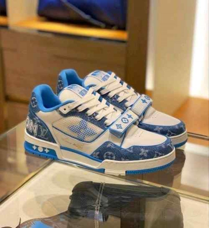Louiss Vuittonn Trainer Strip Blue